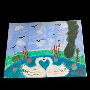 Loving swan painting